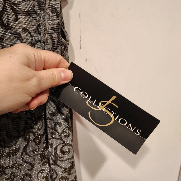 JS Collections Gold Sparkle Formal Column Maxi Dress 14- Low Back Y2K Fairy Prom - Picture 4 of 8